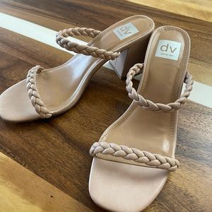 DV DOLCE VITA TWILIGHT bLush pink two band slip on braided sandals